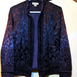 Coldwater Creek S Purple Jacket w/ Fancy Design